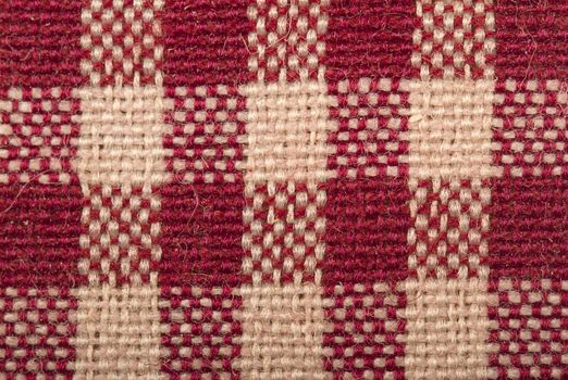 close up of a classic red and white table cloth