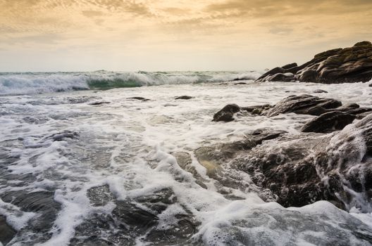 Beach rock and blue sea in Thailand