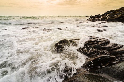 Beach rock and blue sea in Thailand