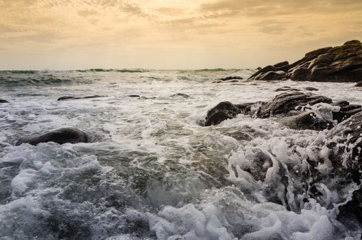 Beach rock and blue sea in Thailand