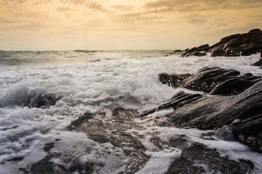 Beach rock and blue sea in Thailand