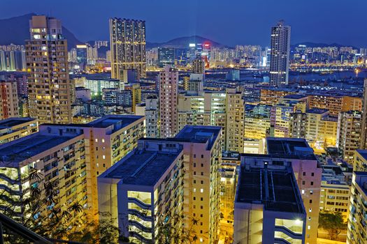 hong kong downtown at night