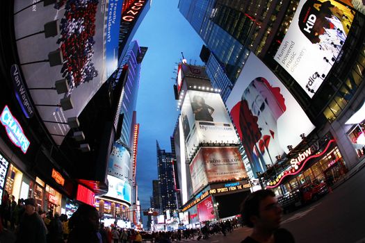 New York, USA - October 9, 2012: Times Square, featured with Broadway Theaters and huge number of LED signs, is a symbol of New York City and the United States, Manhattan, New York City