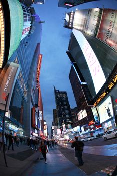 New York, USA - October 9, 2012: Times Square, featured with Broadway Theaters and huge number of LED signs, is a symbol of New York City and the United States, Manhattan, New York City