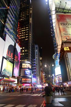 New York, USA - October 10, 2012: Times Square, featured with Broadway Theaters and huge number of LED signs, is a symbol of New York City and the United States, Manhattan, New York City