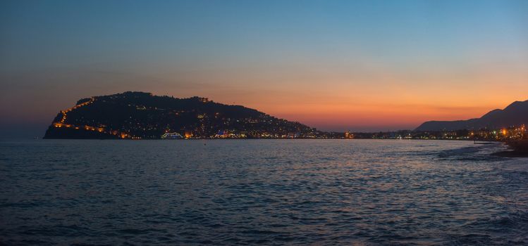 Panoramic view of Alanya coast, Turkey