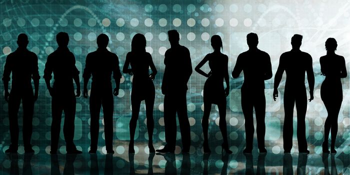 Business Executives Standing Against the Background as Art