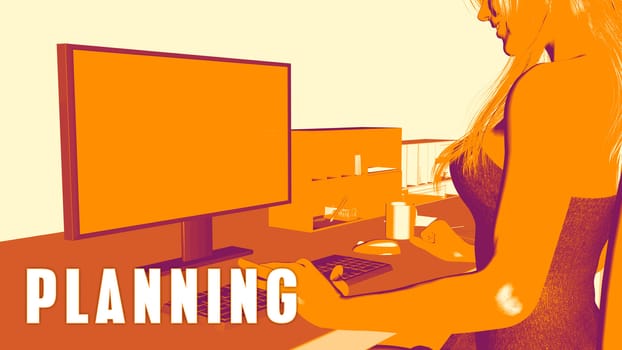  Planning Concept Course with Woman Looking at Computer