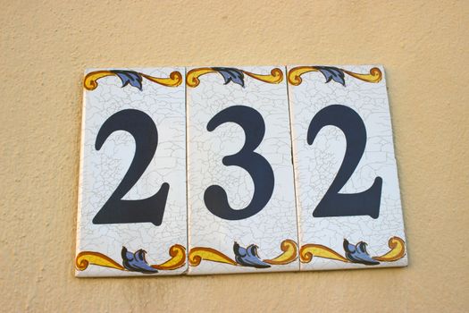 Closeup of Ceramics House Number 232