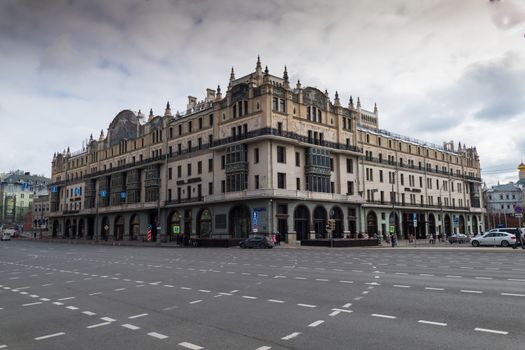 MOSCOW, RUSSIA - MARCH 10,2016:Hotel Metropol is historical hotel in center of Moscow, built in 1899-1907 in Art Nouveau style. Today, It has 365 rooms, and each is different in shape or decoration