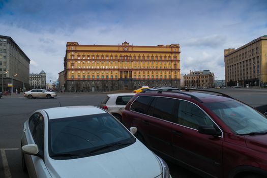 MOSCOW, RUSSIA - MARCH 10, 2016: Lubyanka square. The building of the FSB of Russia