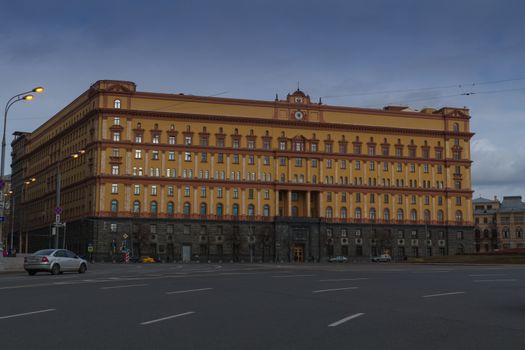 MOSCOW, RUSSIA - JUNE 01, 2015: Lubyanka square. The building of the FSB of Russia