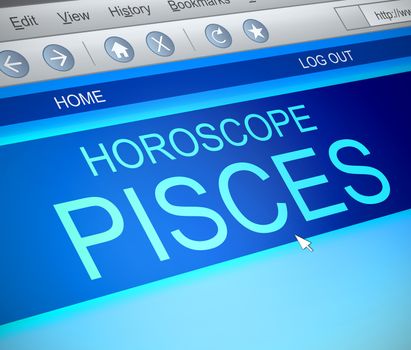 Illustration depicting a computer screen capture with a pisces concept.