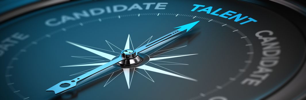 Image suitable for illustration of a recruitment agency or talent acquisition. Abstract compass   