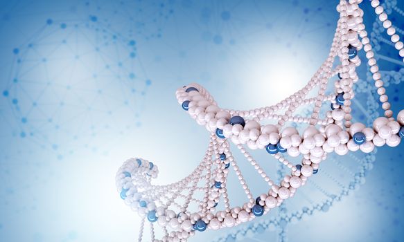 DNA molecule on blue background, beautiful picture