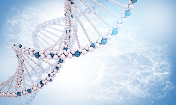 DNA molecule on blue background, beautiful image
