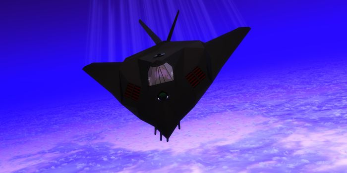 A pilot takes a Stealth Fighter jet through flight maneuvers on a training mission.