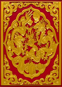 Chinese dragon image in chinese temple Thailand.