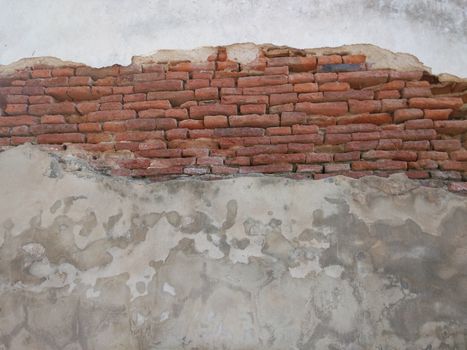 Old Orange and Gray Brick Wall Pattern