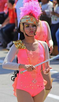 A dancer performing at a parade during a carnaval in Veracruz, Mexico 07 Feb 2016 No model release Editorial use only