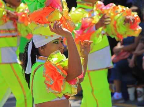 Dancers performing at a parade during a carnaval in Veracruz, Mexico 07 Feb 2016 No model release Editorial use only