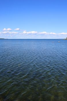 Beautiful view on lake Vattern with clear clean water in Sweden