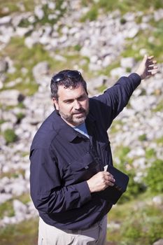 American or European Christian Pastor at Biblical Site in Turkey