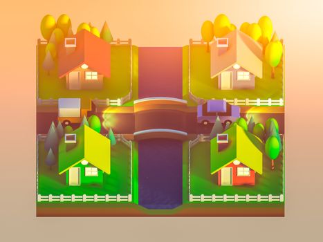 green earth concept in isometric view, isometric background