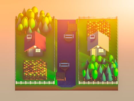 green earth concept in isometric view, isometric background