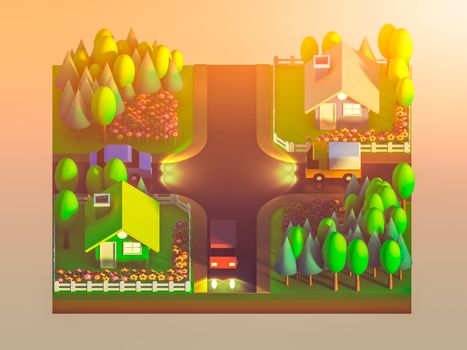 green earth concept in isometric view, isometric background