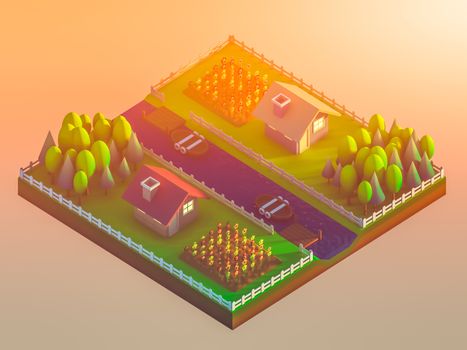 green earth concept in isometric view, isometric background