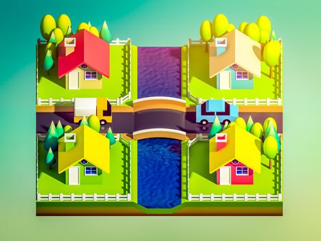 green earth concept in isometric view, isometric background