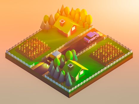 green earth concept in isometric view, isometric background