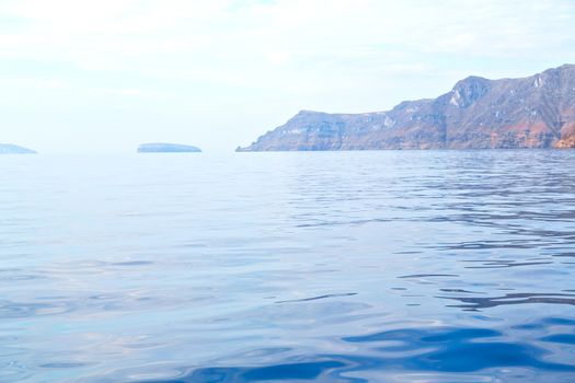 from       the     boat greece islands in     mediterranean sea and sky