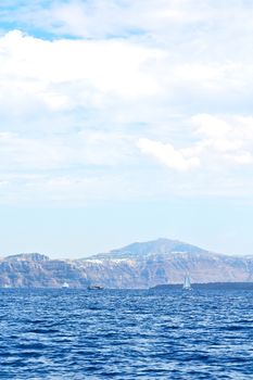 from       the     boat greece islands in     mediterranean sea and sky