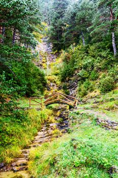 Very beautiful autumn into the Pyrenees mountains in Spain