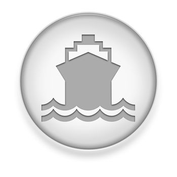 Icon, Button, Pictogram with Ship, Water Transportation symbol