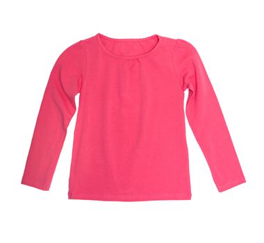 Children's wear - pink long sleeve isolated on the white background