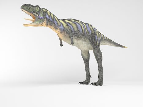 3d render depicting a dinosaur, which lived during the Cretaceous period, isolated on white.