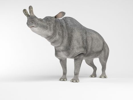 3d render depicting a dinosaur, which lived during the Cretaceous period, isolated on white.