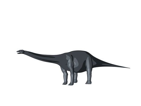 3d sketch render of a  dinosaur, which lived during the Cretaceous period, isolated on white.