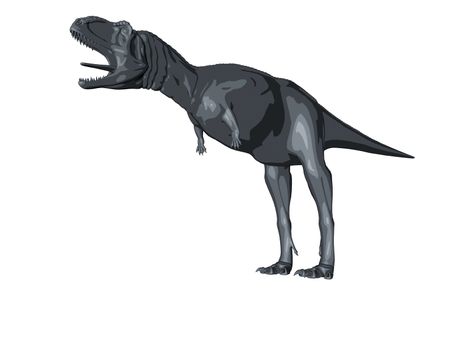 3d sketch render of a  dinosaur, which lived during the Cretaceous period, isolated on white.