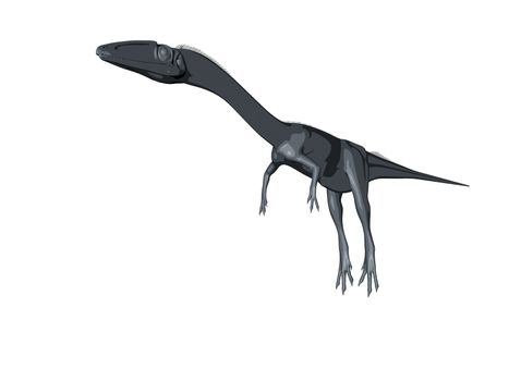3d sketch render of a  dinosaur, which lived during the Cretaceous period, isolated on white.