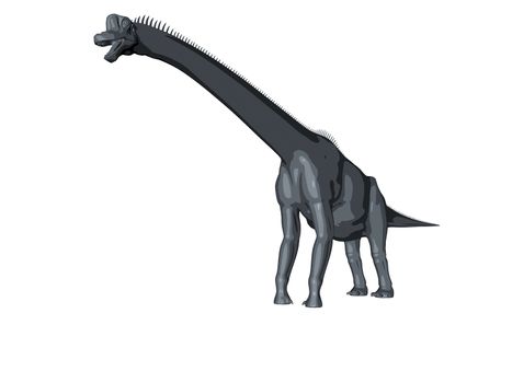 3d sketch render of a  dinosaur, which lived during the Cretaceous period, isolated on white.