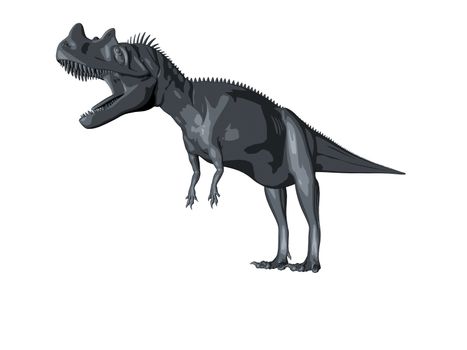 3d sketch render of a  dinosaur, which lived during the Cretaceous period, isolated on white.