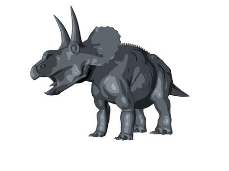 3d sketch render of a  dinosaur, which lived during the Cretaceous period, isolated on white.