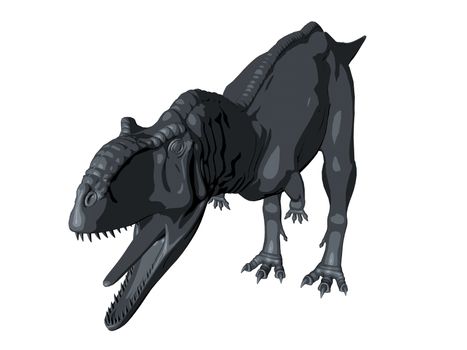 3d sketch render of a  dinosaur, which lived during the Cretaceous period, isolated on white.