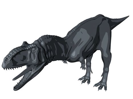 3d sketch render of a  dinosaur, which lived during the Cretaceous period, isolated on white.