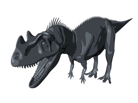 3d sketch render of a  dinosaur, which lived during the Cretaceous period, isolated on white.