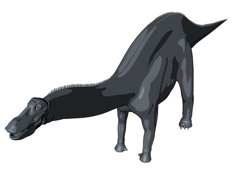 3d sketch render of a  dinosaur, which lived during the Cretaceous period, isolated on white.